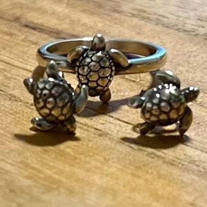 James Avery Turtles Ring and Earring set
